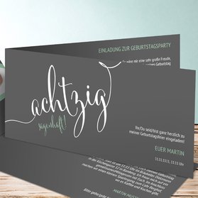 Einladungskarten 80. Geburtstag - selbst gestalten