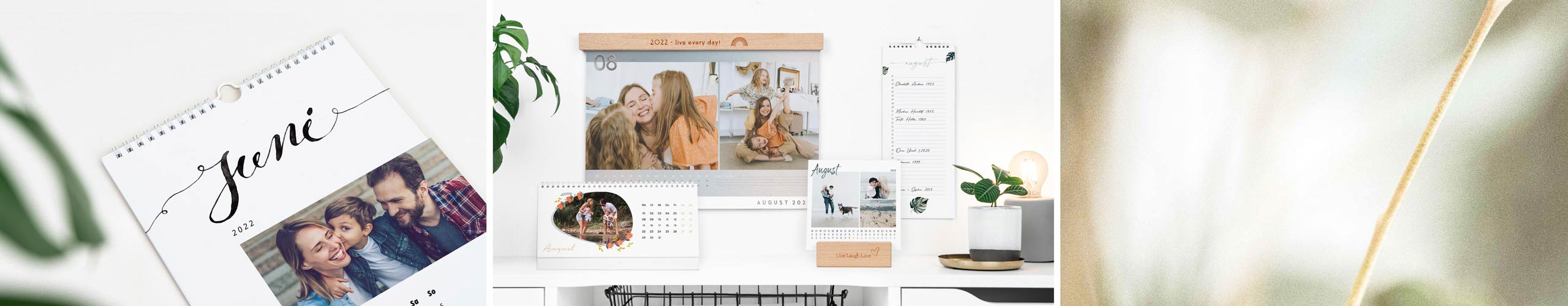 Verschiedene Fotokalender mit Fotos für Tisch und Wand