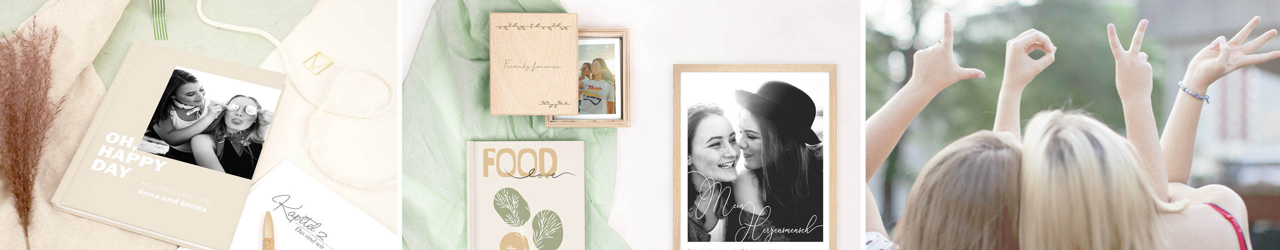 Beste Freundinnen-Buch, Rezeptbuch und Fotobox aus Holz als Geschenke für die beste Freundin