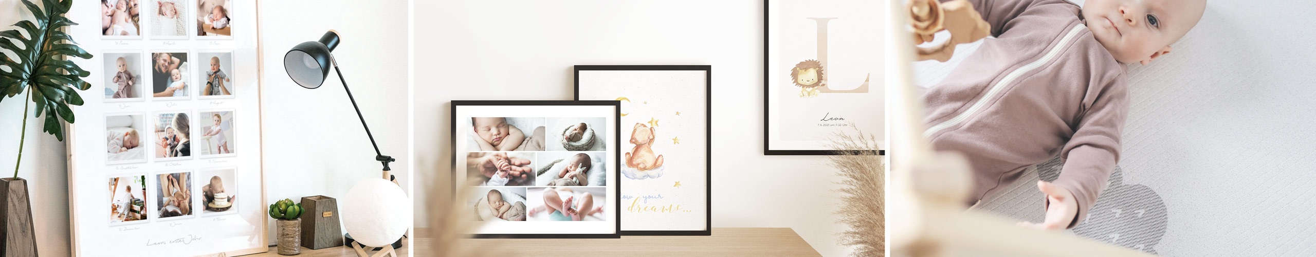 personalisierte Wandbilder mit Namen und Fotos für das Babyzimmer