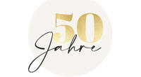 Schriftzug '50 Jahre' in Gold und Schwarz