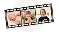 Filmstreifen mit 3 Kinderbildern