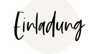 in schwarzer Schrift das Wort Einladung