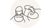 Babyschuhe als Linienzeichnung