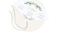 Papierfächer mit Menü im floralen Design
