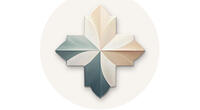 Modernes Ornament in Blau und Beige