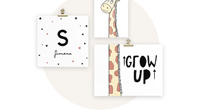 Wandbild Trio-Set mit Giraffe