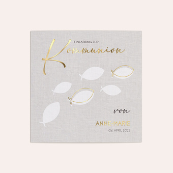 Einladungskarte 'Fröhlicher Fischschwarm' im quadratischen Format