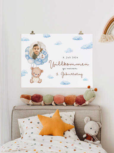 Personalisiertes Willkommensschild zum Kindergeburtstag