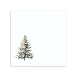 Quadratischer weißer Umschlag mit Tannenbaum-Motiv