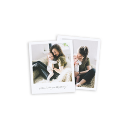 Zwei Fotoabzüge mit Bild von Mama und Baby