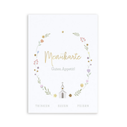 Personalisierte Menükarte mit Design zur Taufe
