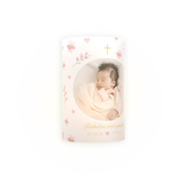 Windlicht mit Foto und Design zur Taufe