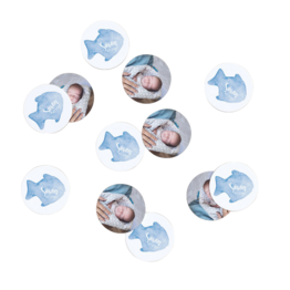 Konfetti mit Foto und Text zur Taufe