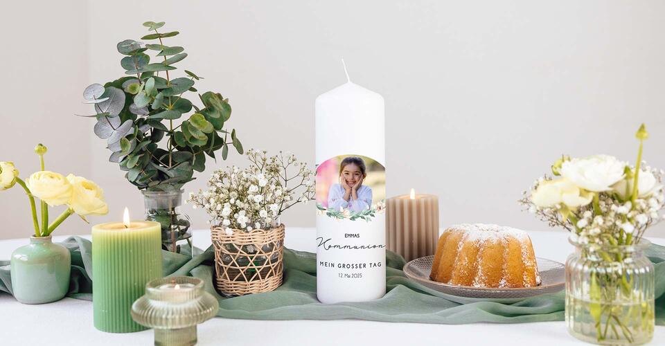 Jetzt Kommunionkerze online selbst gestalten