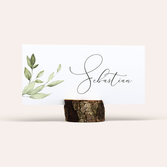 Tischkarte mit Blattmotiv zur Jugendweihe