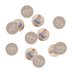 Konfetti bedruckt mit Foto und Text zur Konfirmation