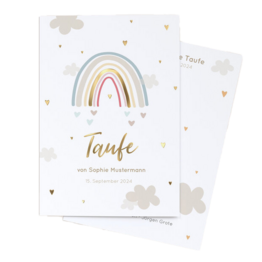 Kirchenheft zur Taufe mit Regenbogen-Design und passendem Einlegeblatt