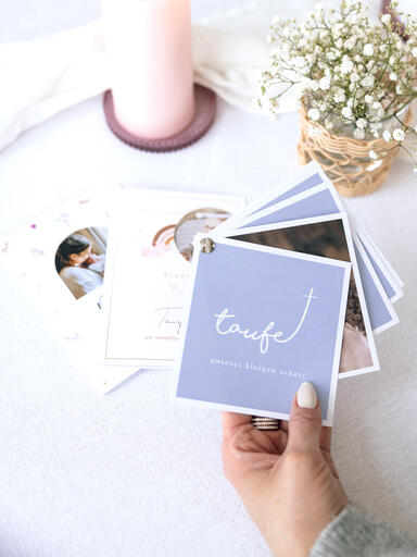 3 verschiedene Musterkarten zur Taufe