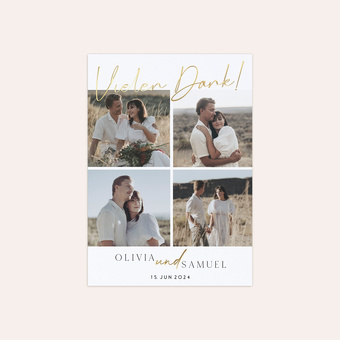 Personalisierte Hochzeitsdankeskarte 'Im Glücksrausch'