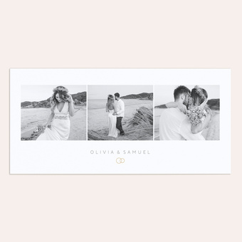 Hochzeitsdankeskarte 'Zarte Blicke' mit Fotos von Hochzeitspaar