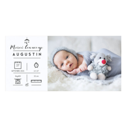 Carte de remerciement pour naissance