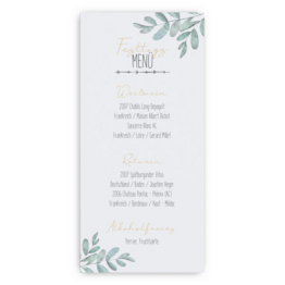 Personalisierte Menükarte zur Konfirmation