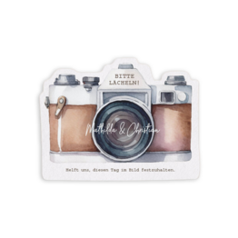 Personalisiertes Fotospiel zur Hochzeit in Kamera-Form