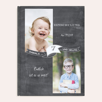 Fotobuch zur Einschulung im Design 'Jahrestafel Einschulung' mit personalisierbarem Cover
