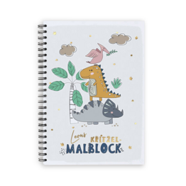 Personalisierbarer Malblock mit Spiralbindung und süßem Design