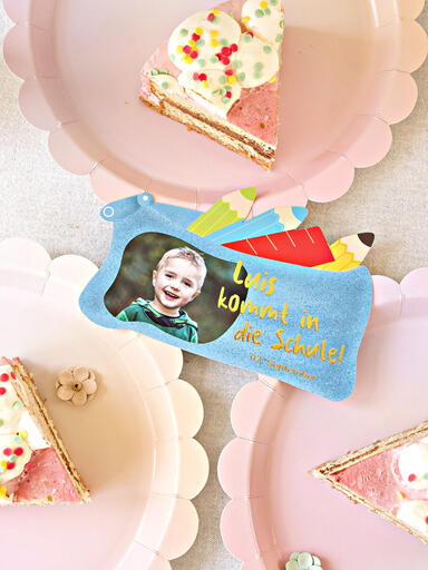 Verschiedene Formkarten für die Einladung zur Einschulung