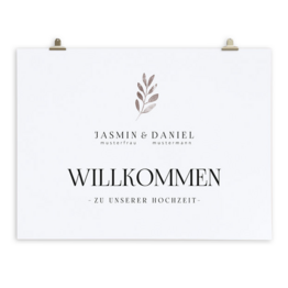 Willkommensschild für Hochzeit