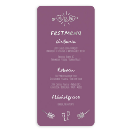 Menükarte für Hochzeit