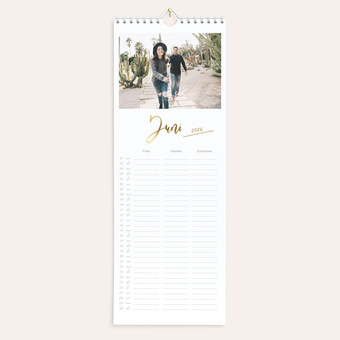 Personalisierter Küchenkalender 'Timeless romance' mit Foto von glücklichem Pärchen