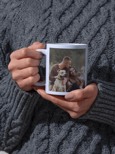 Keramiktasse mit Familienfoto