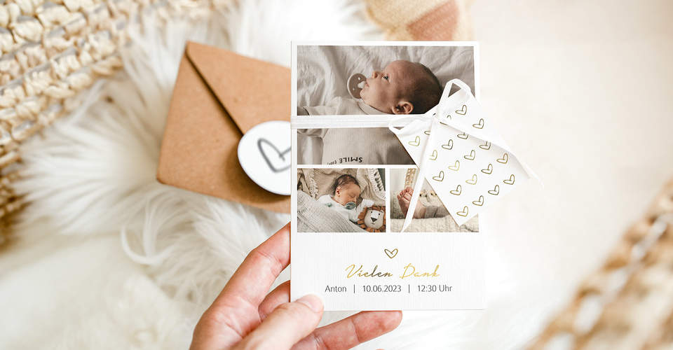 Danksagungskarten zur Geburt