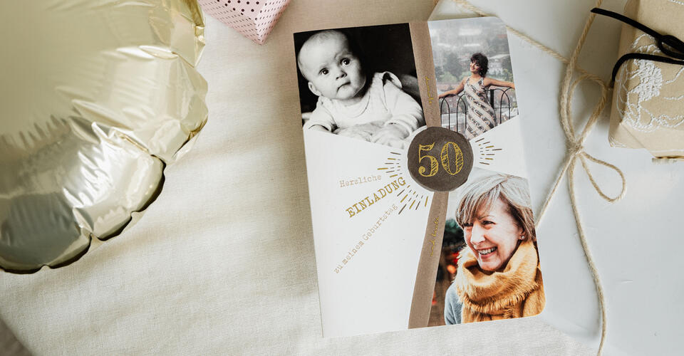 Jetzt Einladungskarten zum 50. Geburtstag online personalisieren