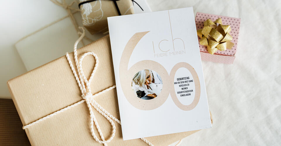 Jetzt Einladungskarten zum 60. Geburtstag online personalisieren