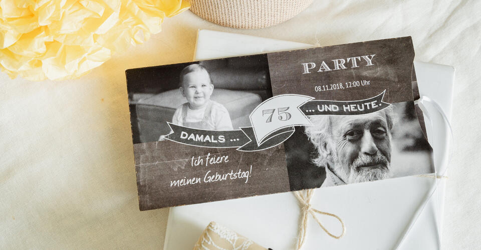Jetzt Einladungskarten zum 75. Geburtstag online personalisieren