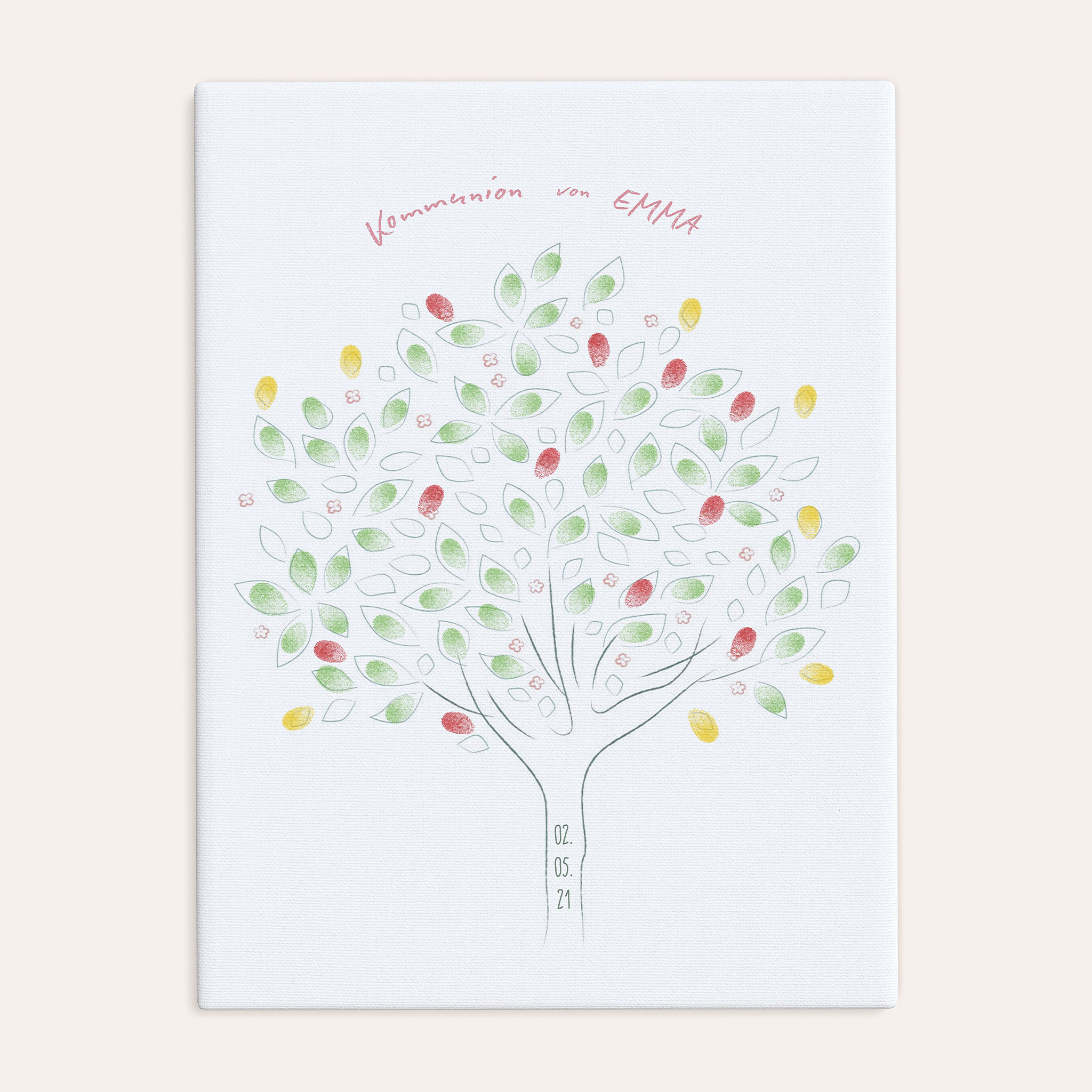 Fingerabdruckposter - Frühling Baum Kommunion