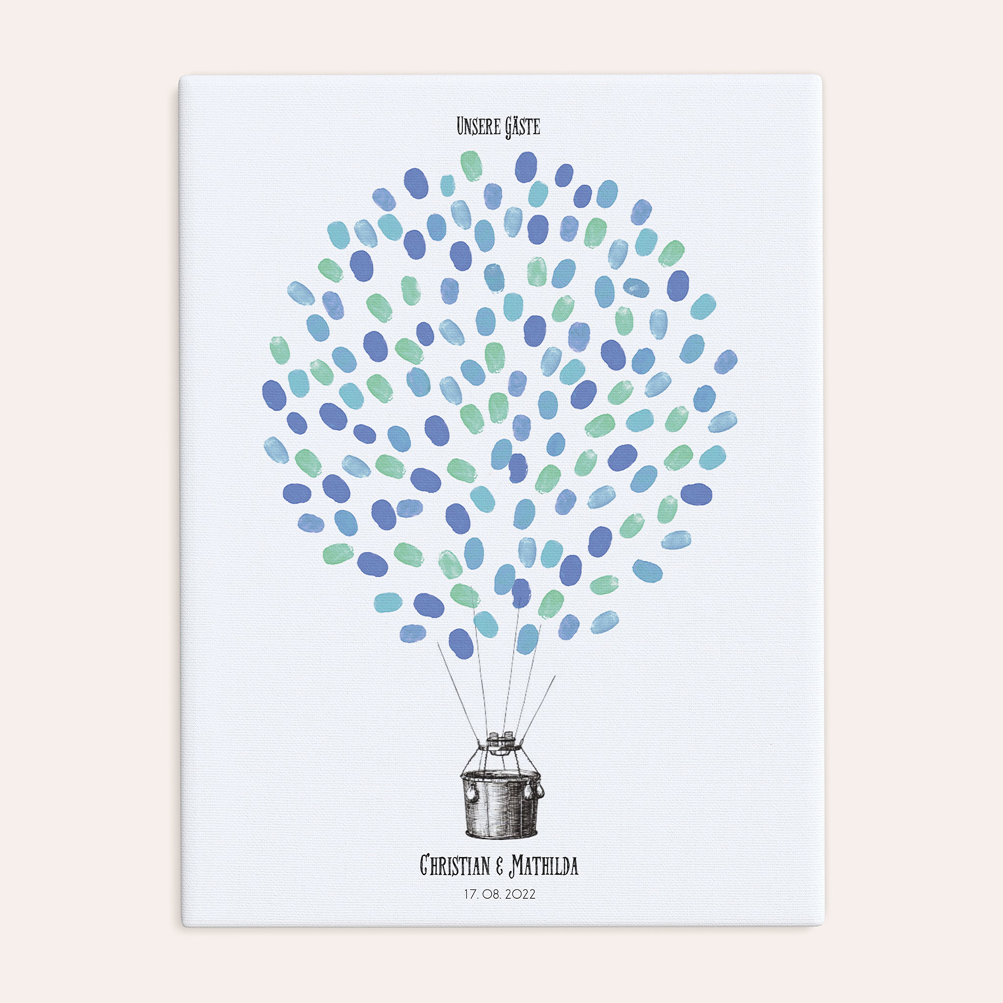 Fingerabdruckposter - Ballonkorb Hochzeit