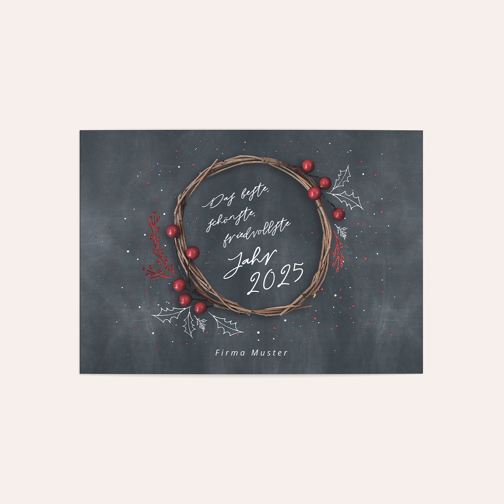 Weihnachtskarten Geschäftlich - Christmas holly