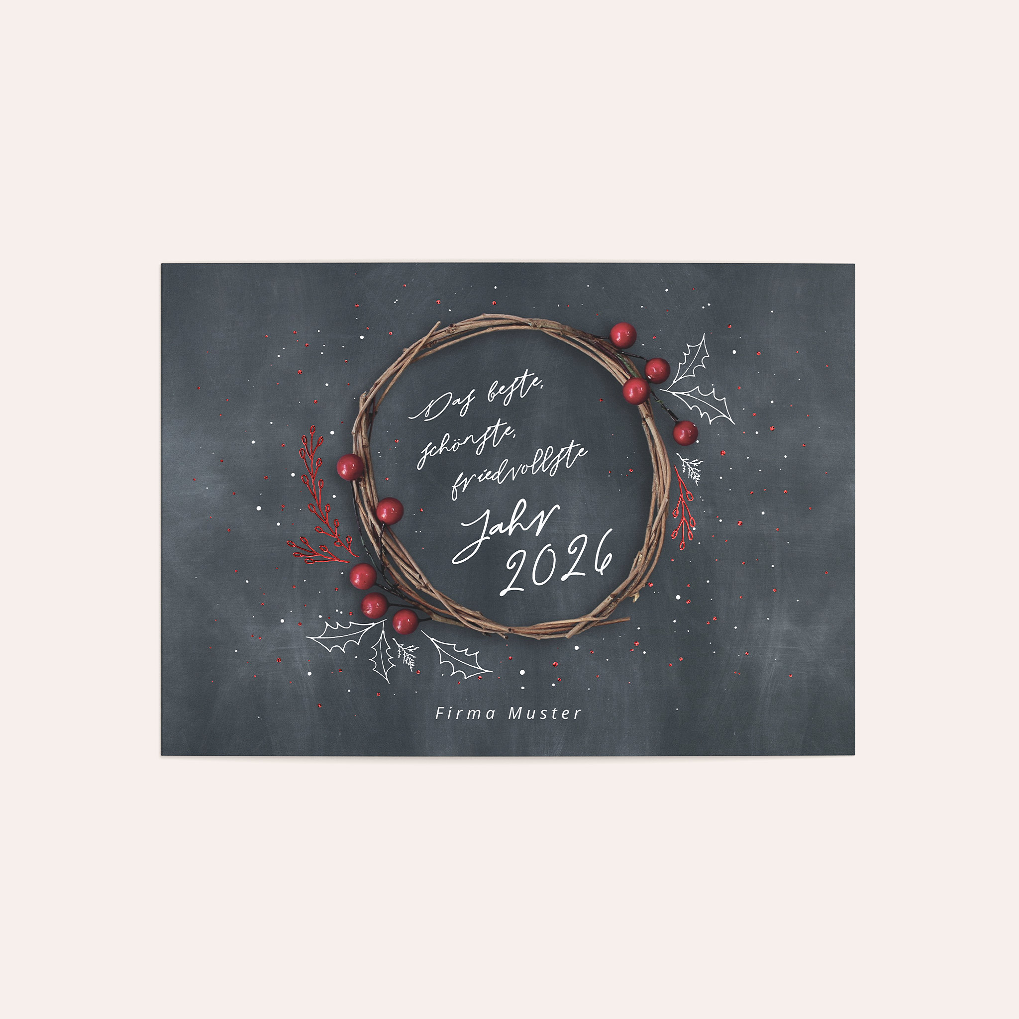 Weihnachtskarten Geschäftlich - Christmas holly