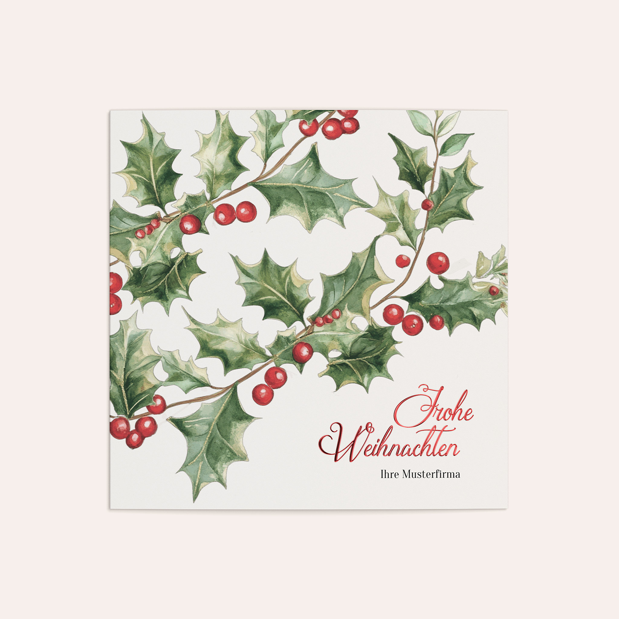 Weihnachtskarten Geschäftlich - Wintergrün & Beerenrot