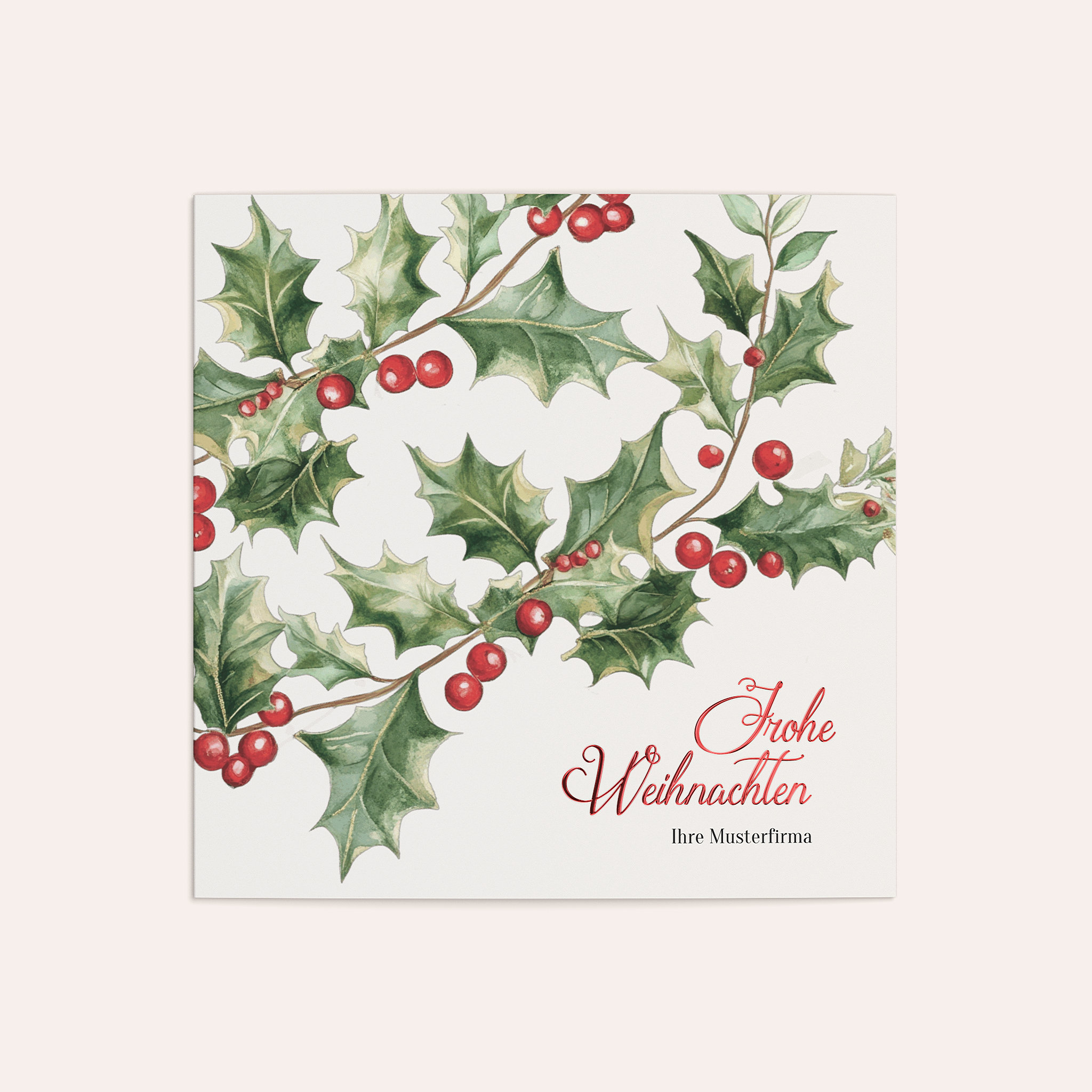 Weihnachtskarten Geschäftlich - Wintergrün & Beerenrot