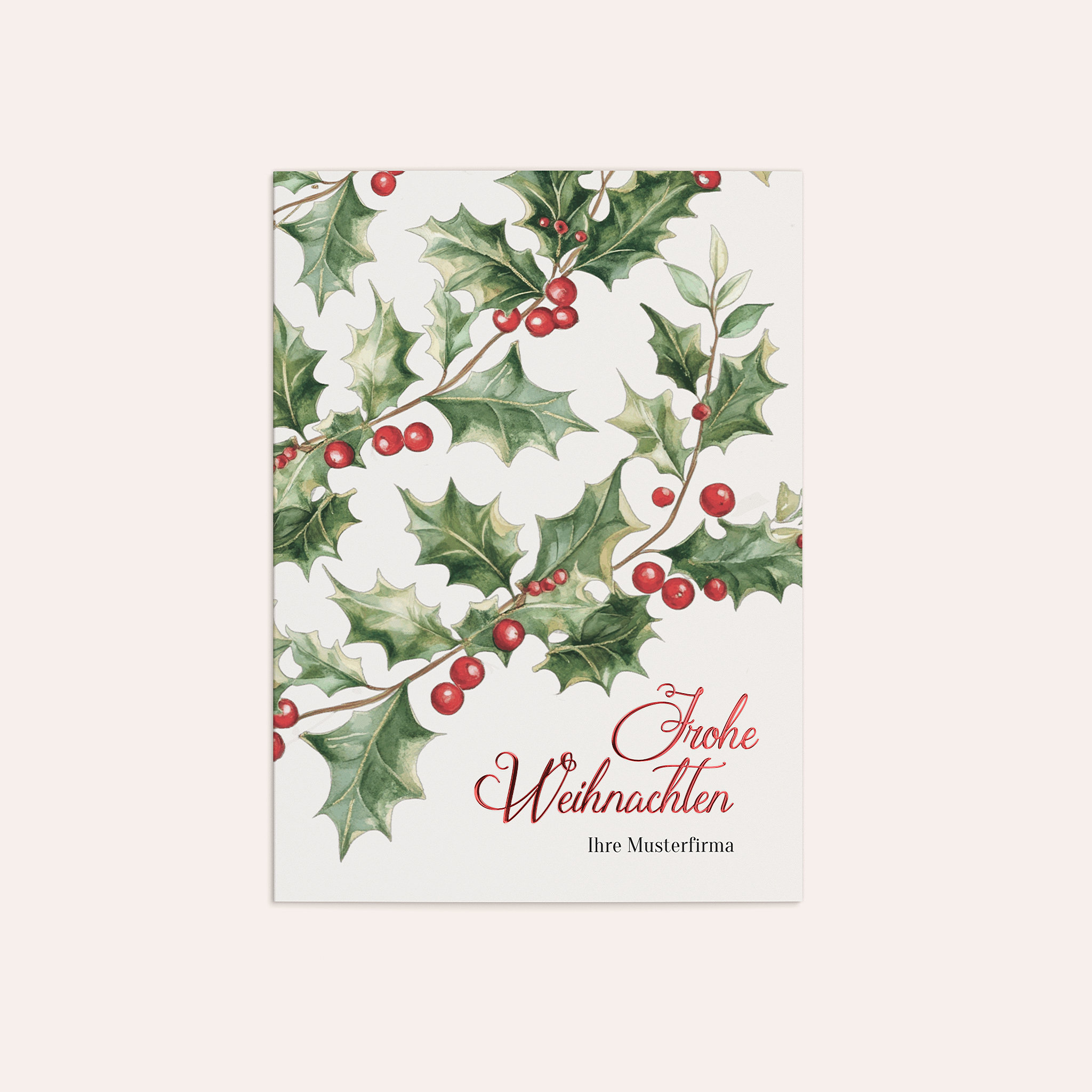 Weihnachtskarten Geschäftlich - Wintergrün & Beerenrot