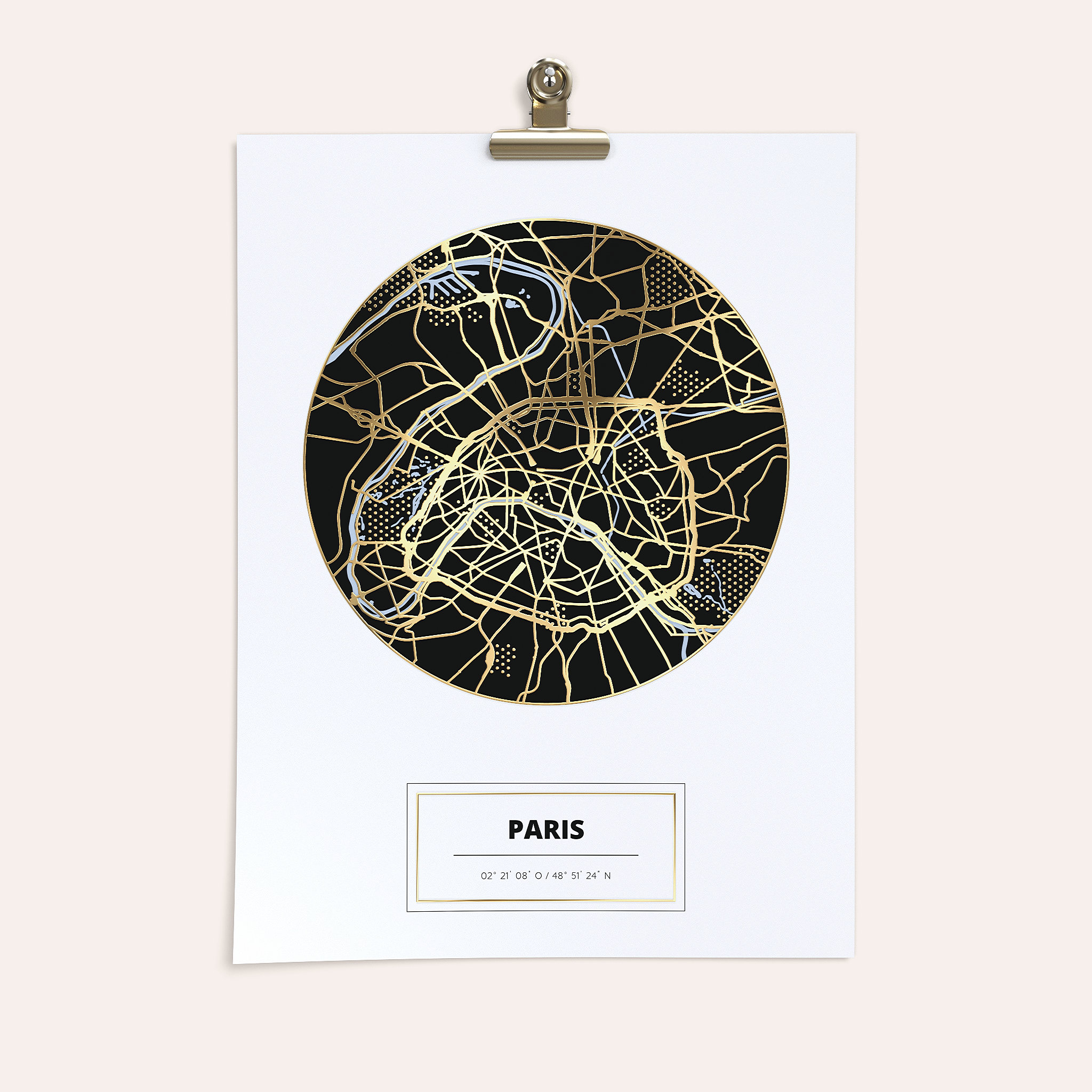 City Map Poster - Lieblingsstadt Paris