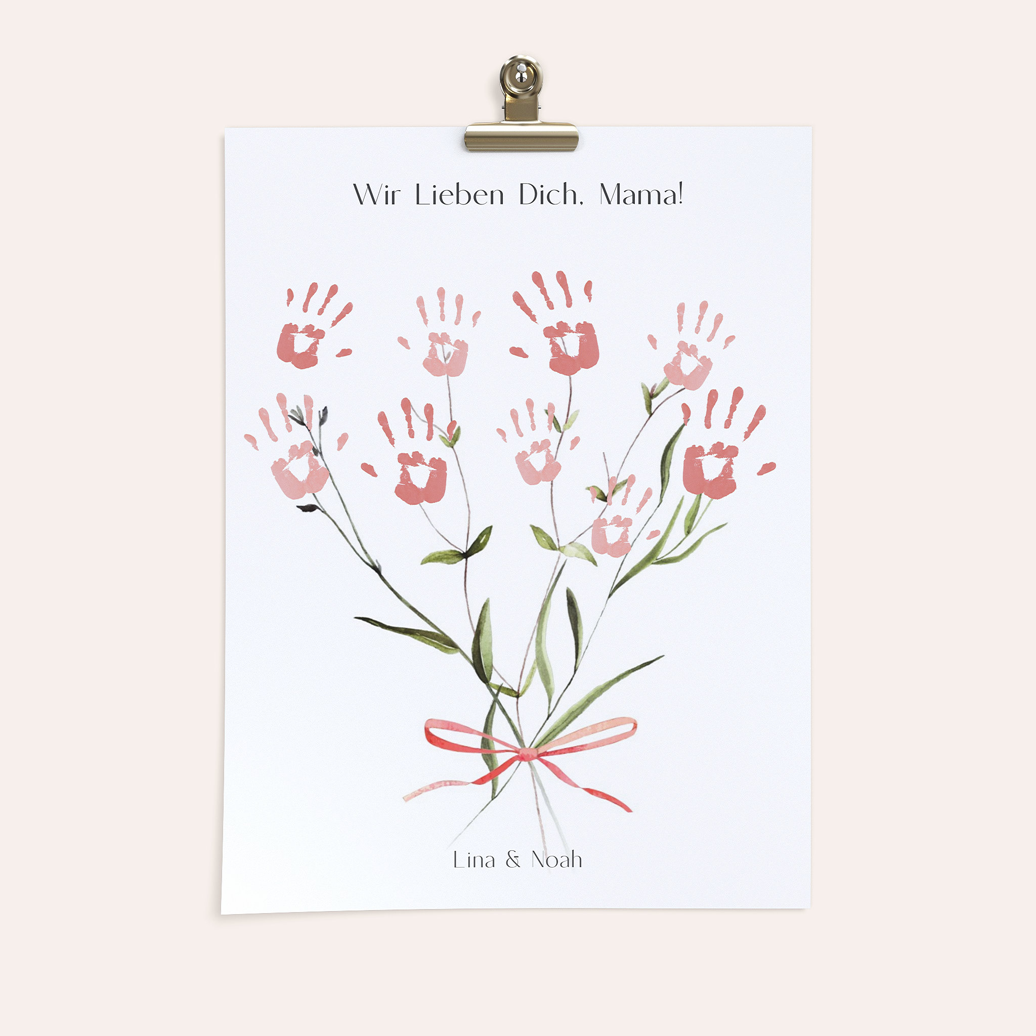 Geschenke zum Muttertag - Handabdruck-Poster “Ein Blumenstrauß voll Liebe”