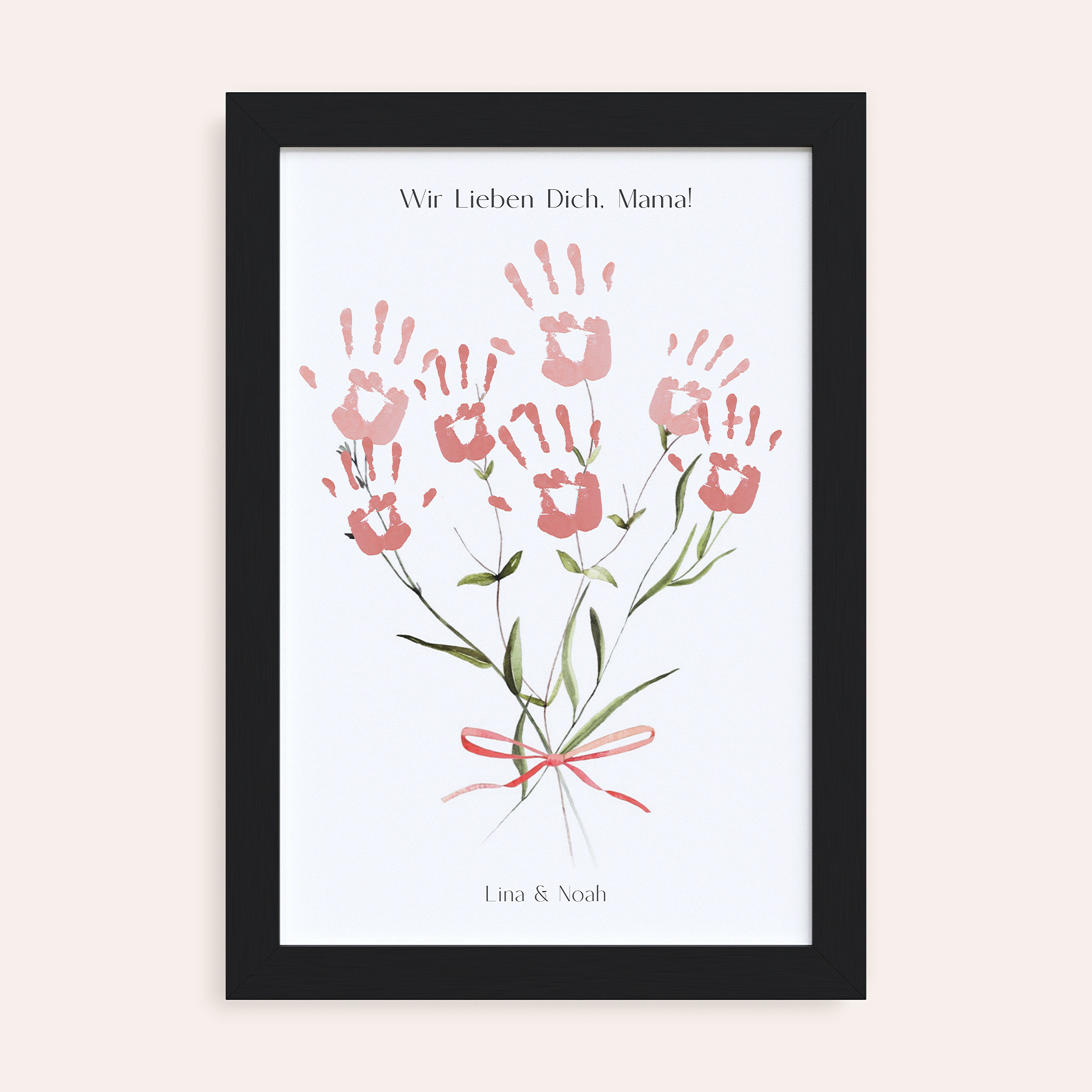 Geschenke zum Muttertag - Handabdruck-Poster “Ein Blumenstrauß voll Liebe”