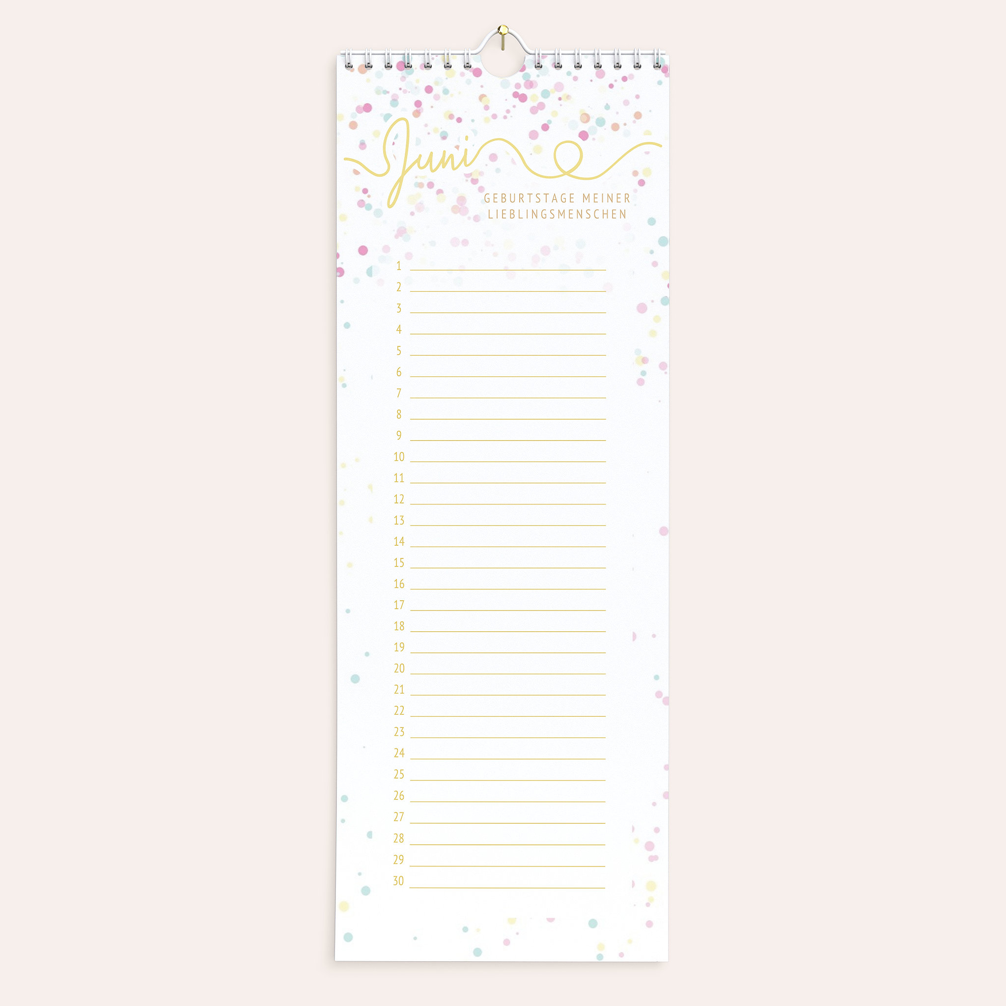 Geburtstagskalender - Konfettiparty